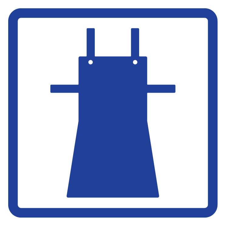 Panneau PVC 3mm 20x20cm Port du Tablier de Sécurité Obligatoire bleu