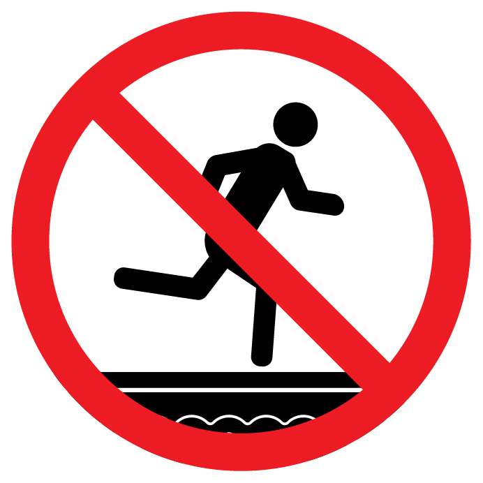 Autocollant Stickers Diamètre 25x25cm interdit de courir