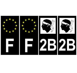 4 Stickers plaque immatriculation Auto