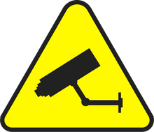 Panneau PVC 3mm 24x20cm Caméra de surveillance triangle jaune