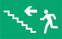Panneau PVC Diamètre 18x6cm Evacuation escalier gauche épaisseur 3mm