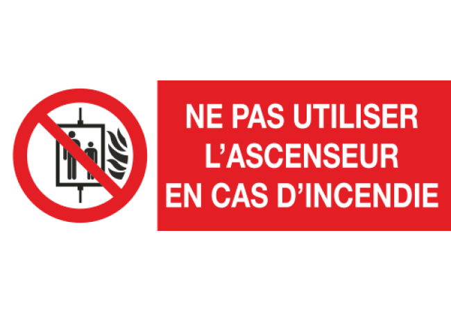 Panneau Incendie pour Ascenseur - Signalétique de Sécurité