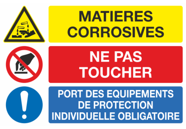 Panneau Matières Corrosives - Protection Obligatoire