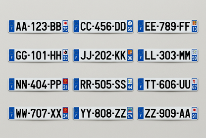 4 Stickers plaque immatriculation Auto