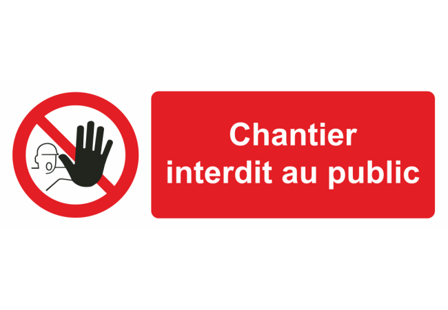 Sticker Accès Chantier Interdit au Public