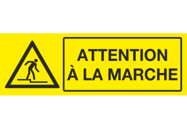 Sticker Attention à la Marche - Signalétique de Sécurité