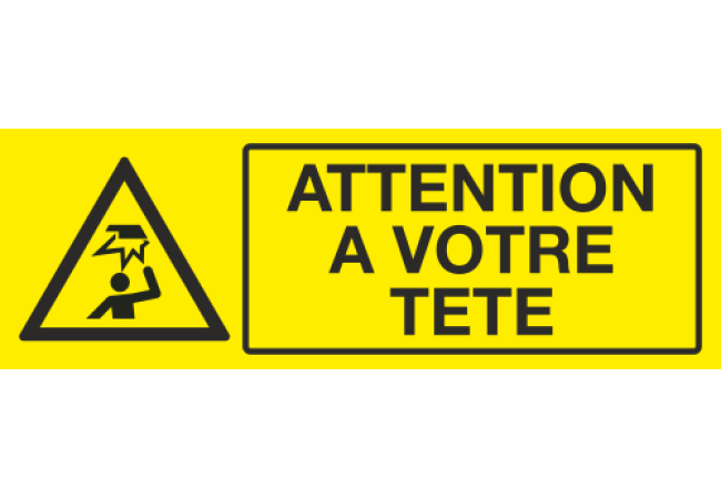 Sticker Attention à votre tête - Signalétique de sécurité