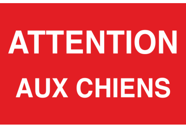 Sticker Attention aux Chiens - Signalétique Avertissement