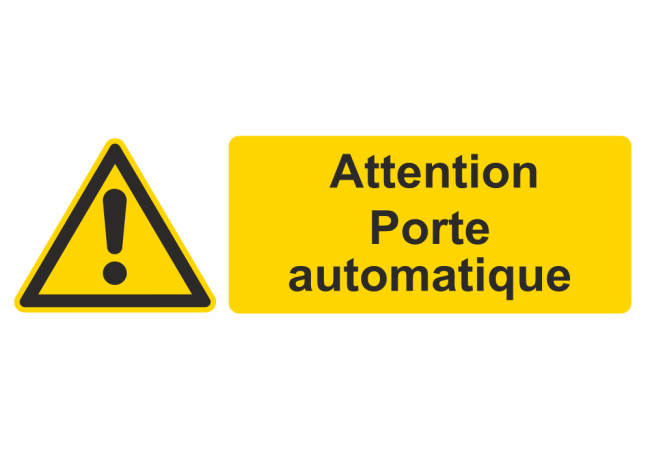 Sticker Attention Porte Automatique - Signalétique de Sécurité