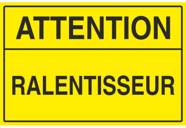 Sticker Attention Ralentisseur - Signalétique Route