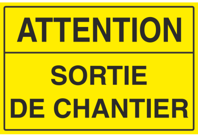 Sticker Attention Sortie de Chantier