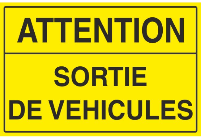 Sticker Attention Sortie de Véhicules