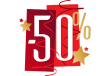 Sticker Autocollant Soldes Fêtes -50% Promotionnel