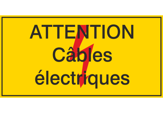 Sticker Avertissement Câbles Électriques – Sécurité Électrique