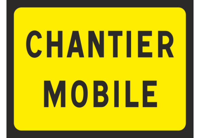 Sticker Avertissement Chantier Mobile