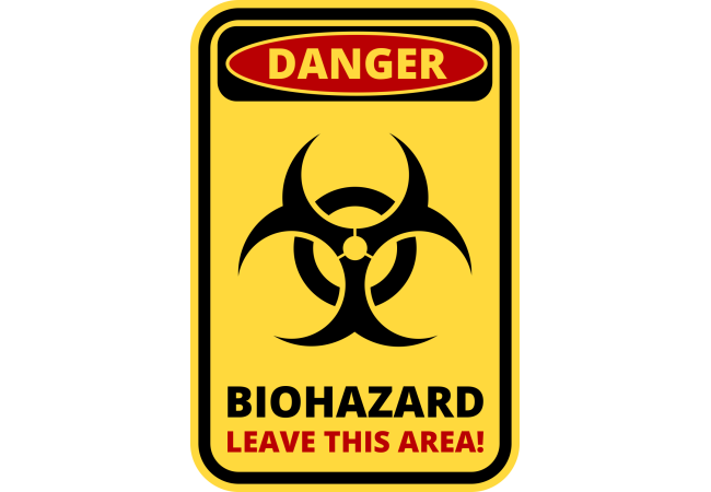 Sticker Avertissement Danger Biologique – Normes ISO