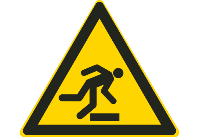 Sticker Avertissement Risque de Trébuchement ISO 7010