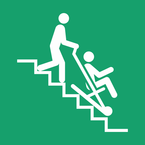 Sticker Chaise d'évacuation ISO E060 - Signalétique de sauvetage