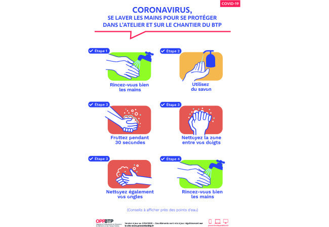 Sticker Consignes Sanitaires BTP - Affichage Chantier