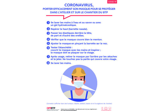 Sticker Consignes Sanitaires Chantier BTP