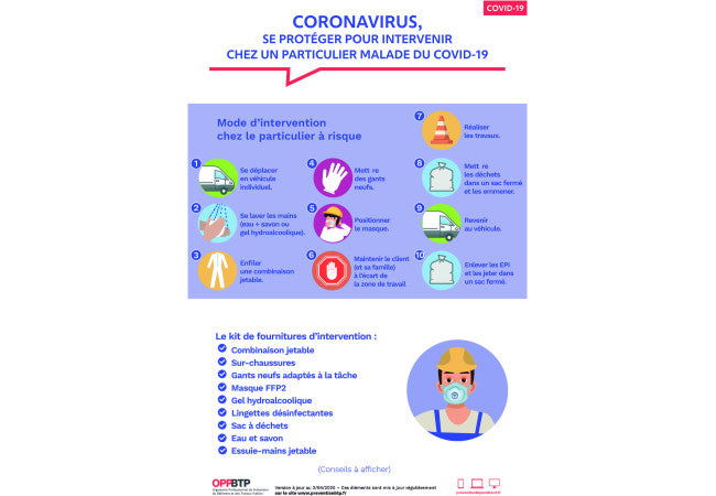 Sticker consignes sanitaires chantier BTP