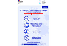 Sticker Consignes Sanitaires COVID-19 en Anglais