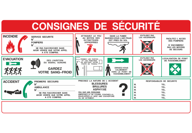 Sticker Consignes Sécurité Générale – Signalétique Professionnelle