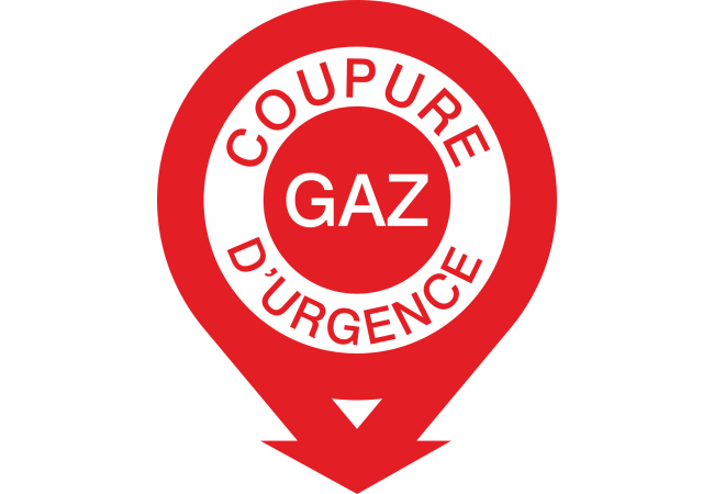 Sticker Coupure Gaz D'Urgence - Signalétique Sécurité