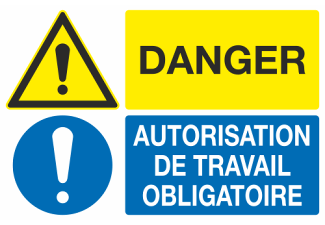 Sticker Danger Autorisation de Travail Obligatoire