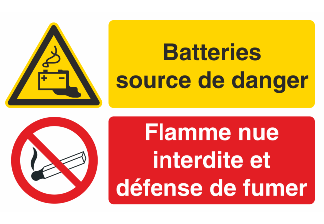 Sticker Danger Batteries - Signalétique Interdiction