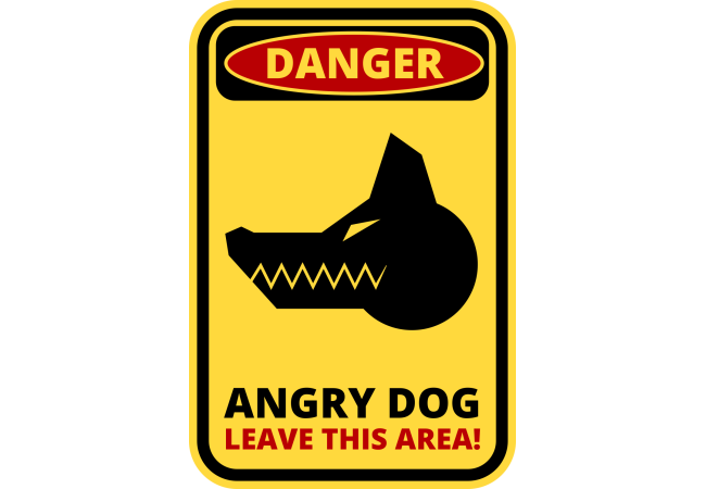 Sticker Danger Chien – Signalétique d'Avertissement
