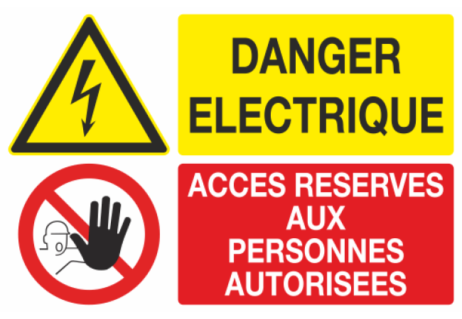 Sticker Danger Électrique - Accès Autorisé