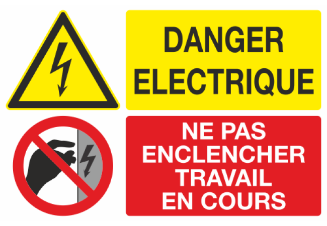 Sticker Danger Électrique - Travail en Cours