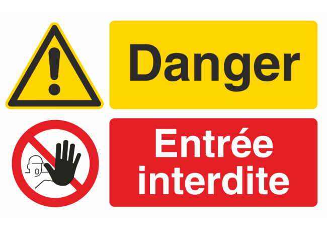 Sticker Danger - Entrée Interdite | Signalétique Professionnelle