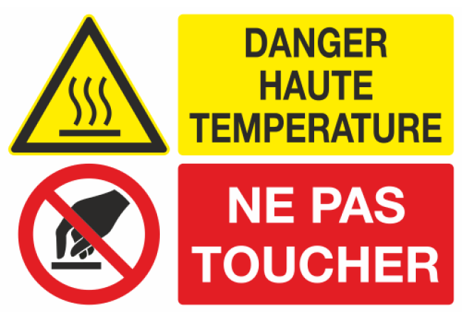 Sticker danger haute température - Ne pas toucher