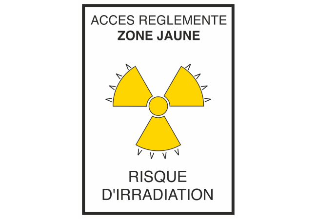 Sticker Danger Irradiation Jaune ISO 7010
