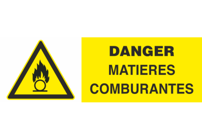 Sticker Danger Matières Comburantes ISO 7010
