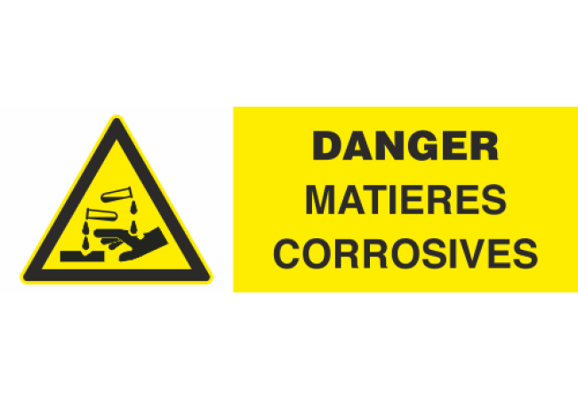 Sticker Danger Matières Corrosives – Signalétique ISO