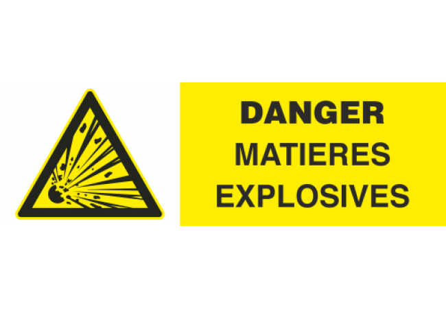 Sticker Danger Matières Explosives - Signalétique Professionnelle