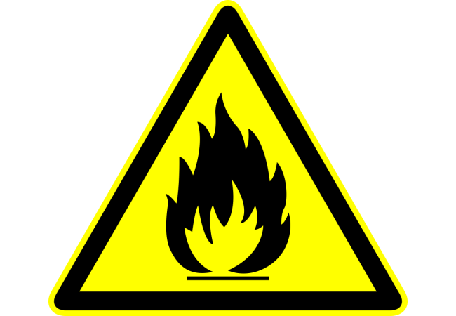 Sticker Danger Matières Inflammables - Signalétique ISO