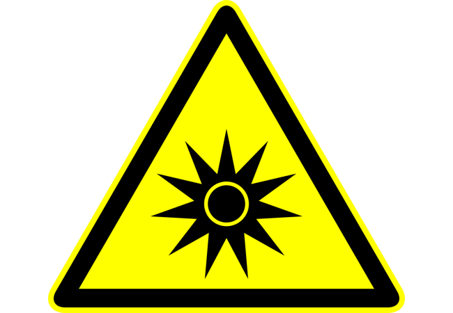 Sticker Danger Rayonnement Optique - Signalétique ISO