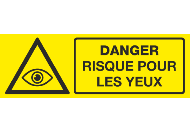 Sticker danger risque pour les yeux - Signalétique