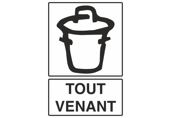 Sticker de Signalétique Recyclage Tout Venant