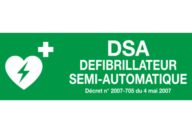 Sticker Défibrillateur DSA - Signalétique de Secours