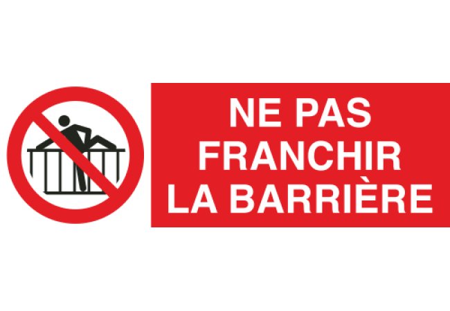 Sticker d'interdiction Ne pas franchir la barrière