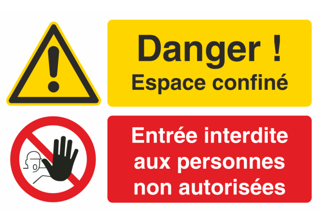 Sticker Espace Confiné - Accès Réservé au Personnel
