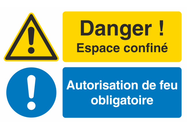 Sticker Espace Confiné - Autorisation de Feu Obligatoire