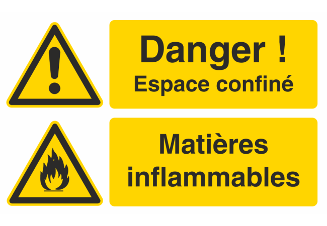 Sticker Espace Confiné Matières Inflammables