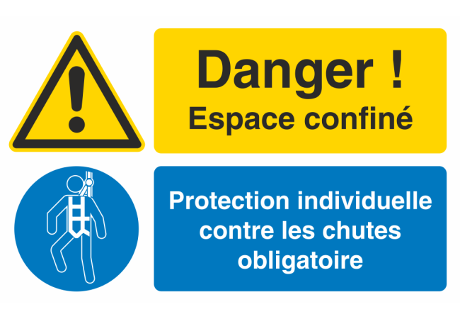 Sticker Espace Confiné - Protection Antichute Obligatoire