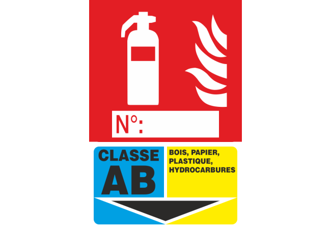 Sticker Extincteur Classe AB - Signalétique Incendie
